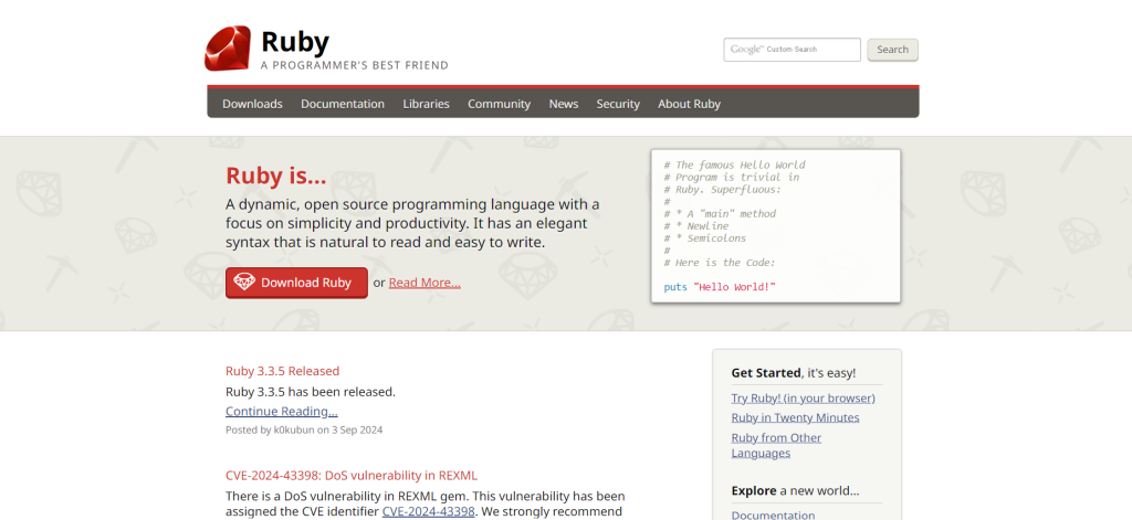 Top In Demand Programming languages 2024 - Ruby